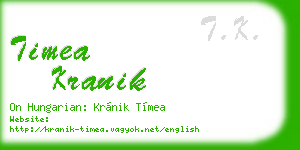 timea kranik business card