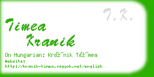 timea kranik business card